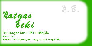 matyas beki business card